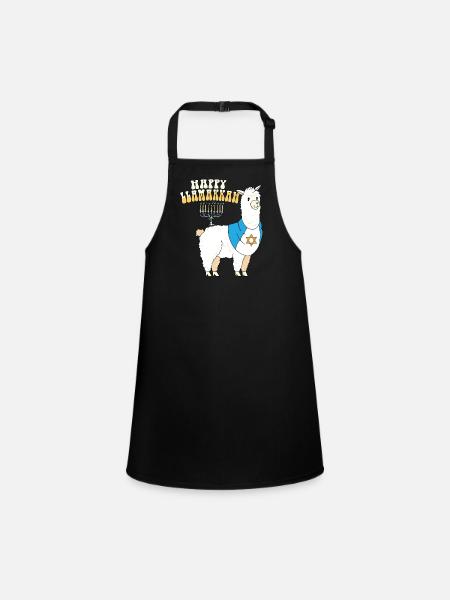Happy Llamakkah Hanukkah Jewish Chrismukkah Llama - Schürze für Kinder - Schwarz - Vorne