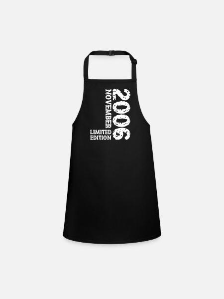 2006 November Limited Edition 17th Birthday Decoration - Children's Apron - black - Front