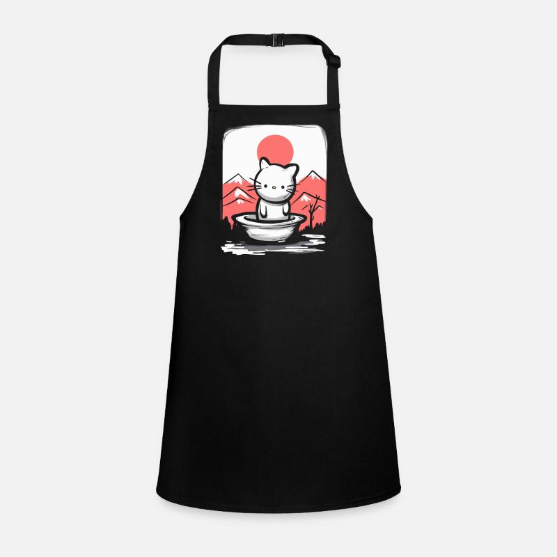Japan under red sun, is a cute cat Children's Apron
