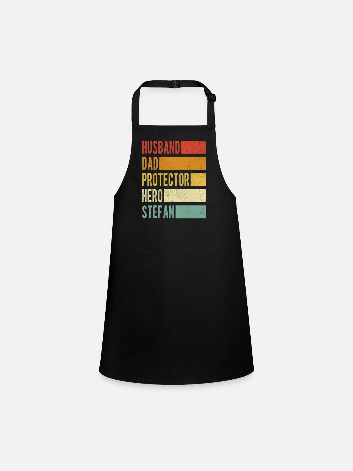 Stefan Name Dad Gift - Children's Apron - black - Front
