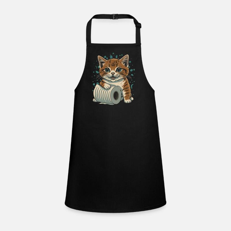 Tumbling Paper Rolls: Playful Cat Children's Apron