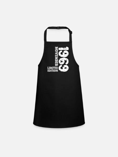 1969 November Limited Edition 54th Birthday Decoration - Children's Apron - black - Front