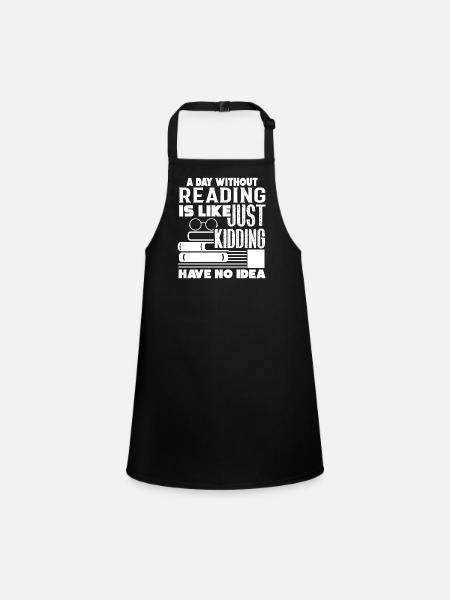 Reading A Day Without Reading - Children's Apron - black - Front