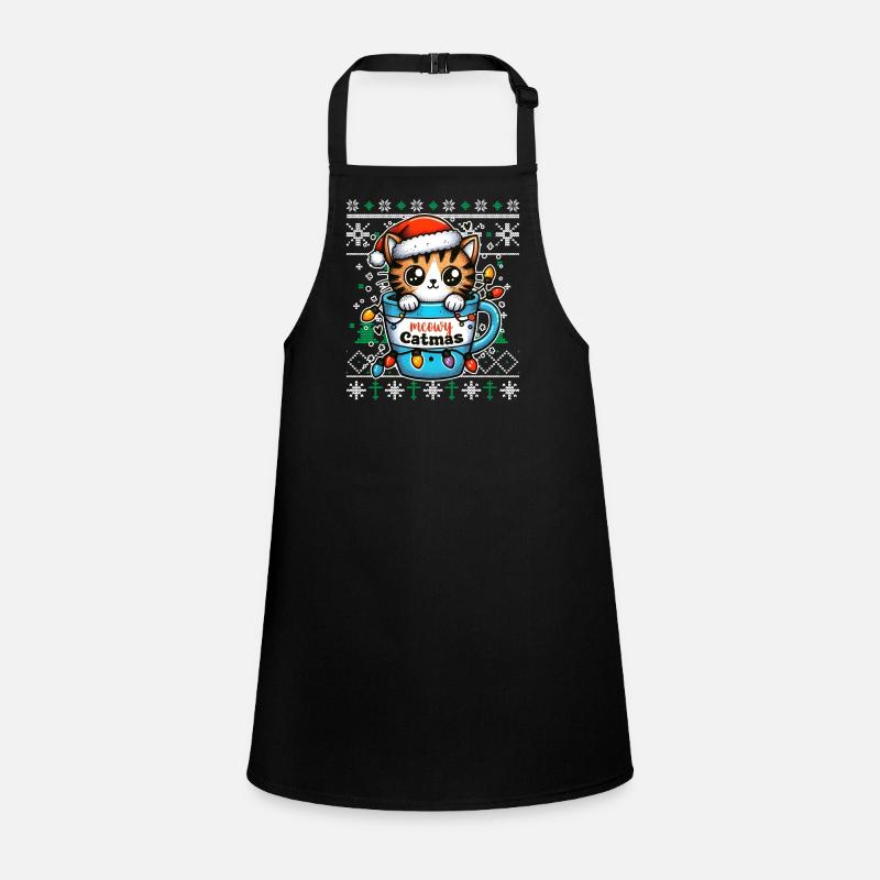Meowy Catmas - Pyjama Chat PJ Laid Drôle Noël Tablier Enfant