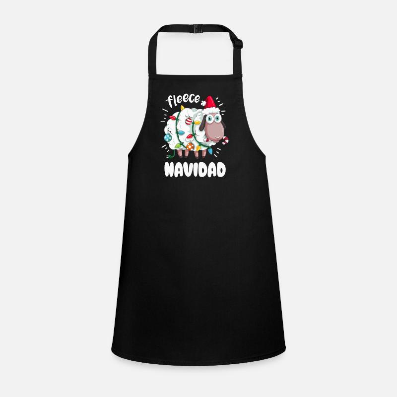 Funny Sheep Wishes Feliz Navidad Jeu de mots Tablier Enfant