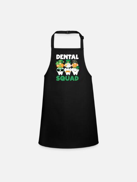 Dental Squad Zahn Niedlichen Gnom Saint Patricks - Schürze für Kinder - Schwarz - Vorne