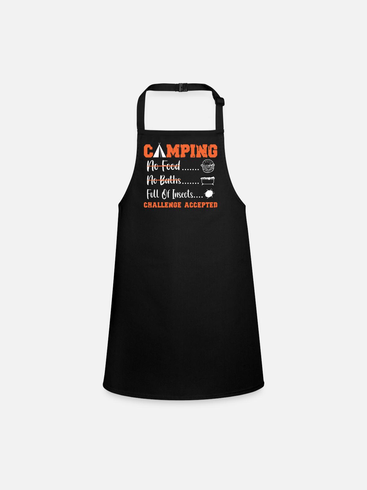 Défi de camping accepté - Tablier Enfant - noir - Devant