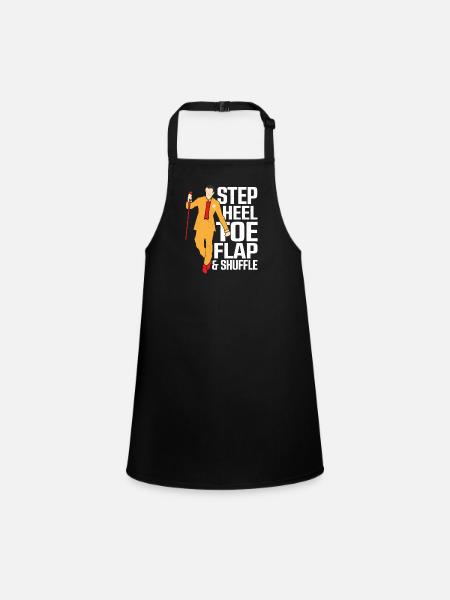 Step, Heel, Toe, Flap & Shuffle Tap Dance Tap Danc - Children's Apron - black - Front