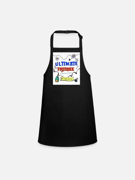 Ulti 55 Weiß - Schürze für Kinder - Schwarz - Vorne