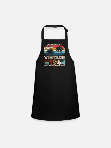 1944 - Timeless elegance - Children's Apron - black - Front