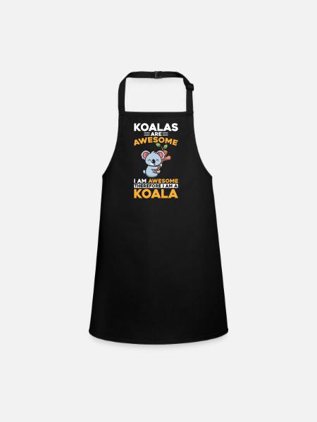 Koalas Are Awesome I Am A Koala - Children's Apron - black - Front