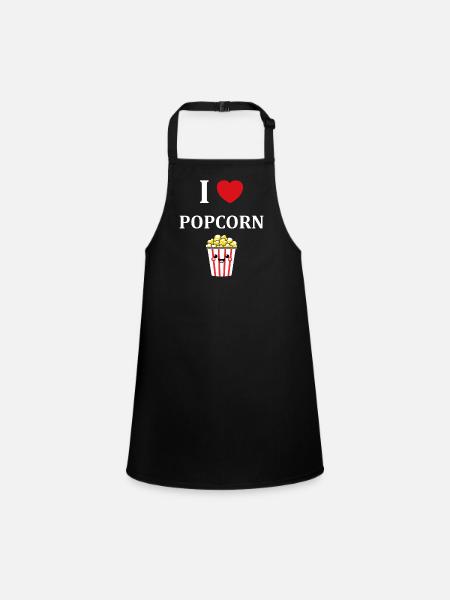 i love popcorn - Tablier Enfant - noir - Devant