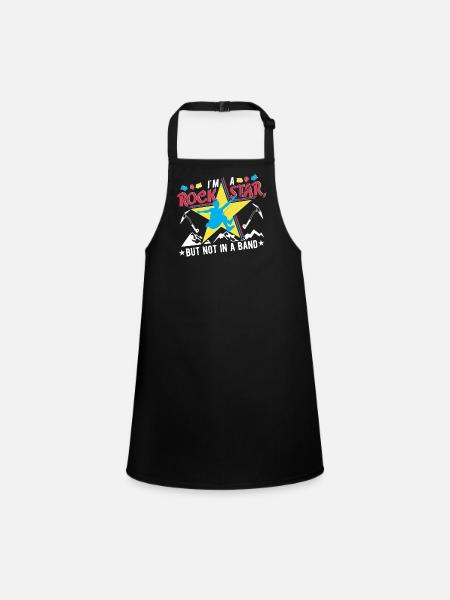 I'm a rock star, but not in a band - Children's Apron - black - Front
