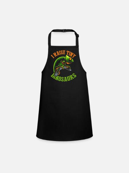 Ich Hebe Winzige Dinosaurier, Chamäleon-T-Shirt - Schürze für Kinder - Schwarz - Vorne