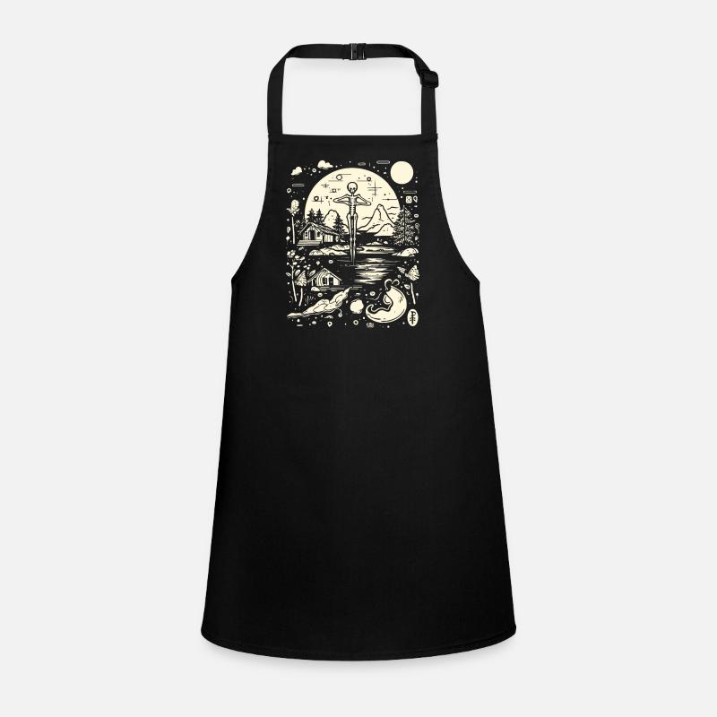 Skeleton-Nature-Abstract-Crazy Drawing Children's Apron