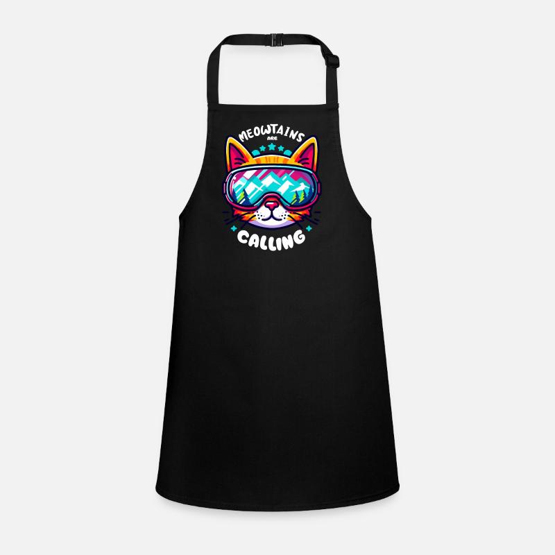 Snowboard Ski Cool Cat Mountains Ski Goggles Funny Children's Apron