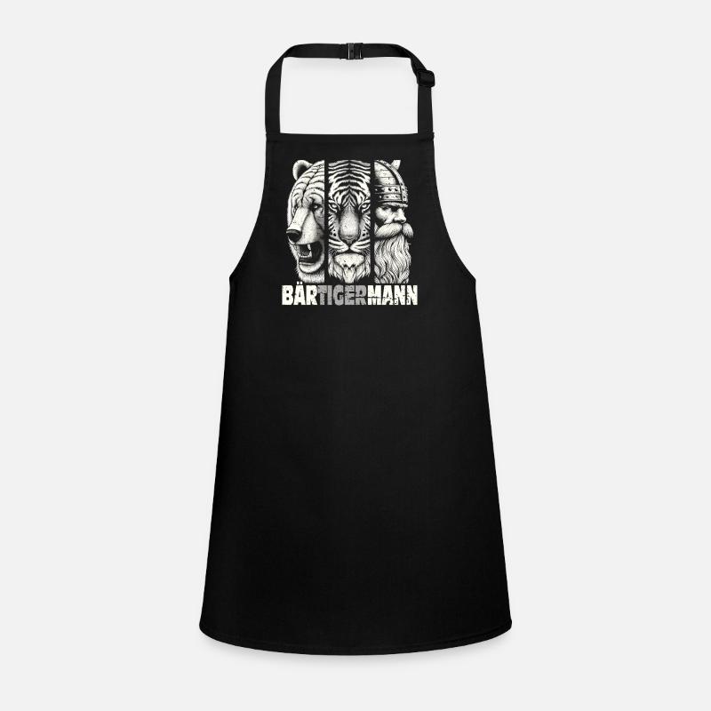 Bärtigermann Bär Tiger Mann Geschenk Bartträger Schürze für Kinder