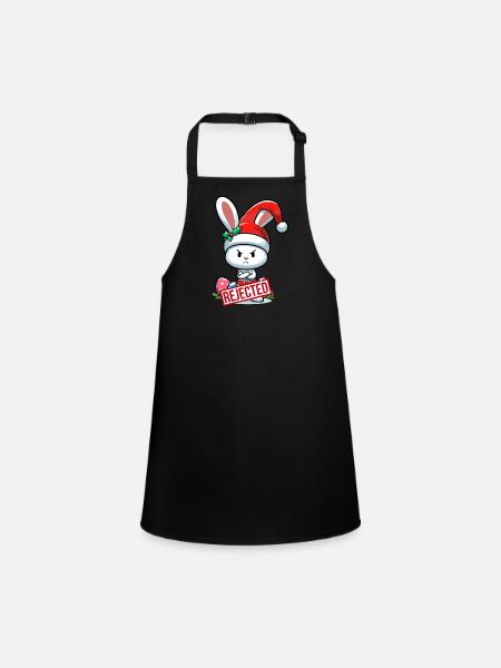 Beleidigter Osterhase Weihnachten lustig Geschenk - Schürze für Kinder - Schwarz - Vorne