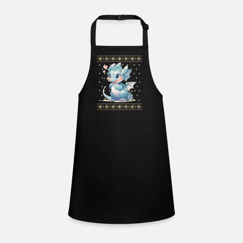 Dragon kawaii dans le style pull de Noël moche Tablier Enfant