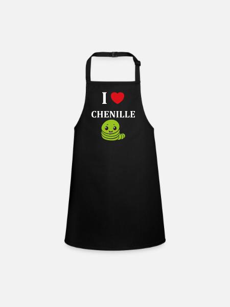 Chenilles insecte Amour petite chenille - Tablier Enfant - noir - Devant