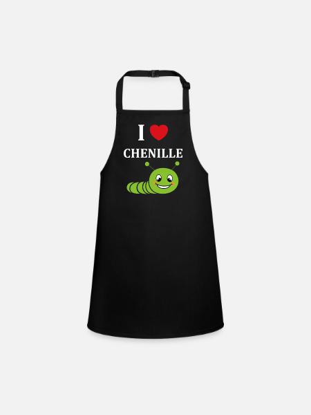 Chenilles insecte Amour petite chenille - Tablier Enfant - noir - Devant
