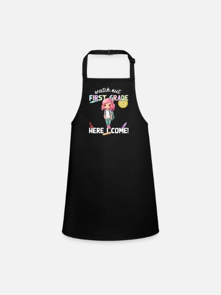 Funny Elementary School Girl School Enrollment Saying - Children's Apron - black - Front