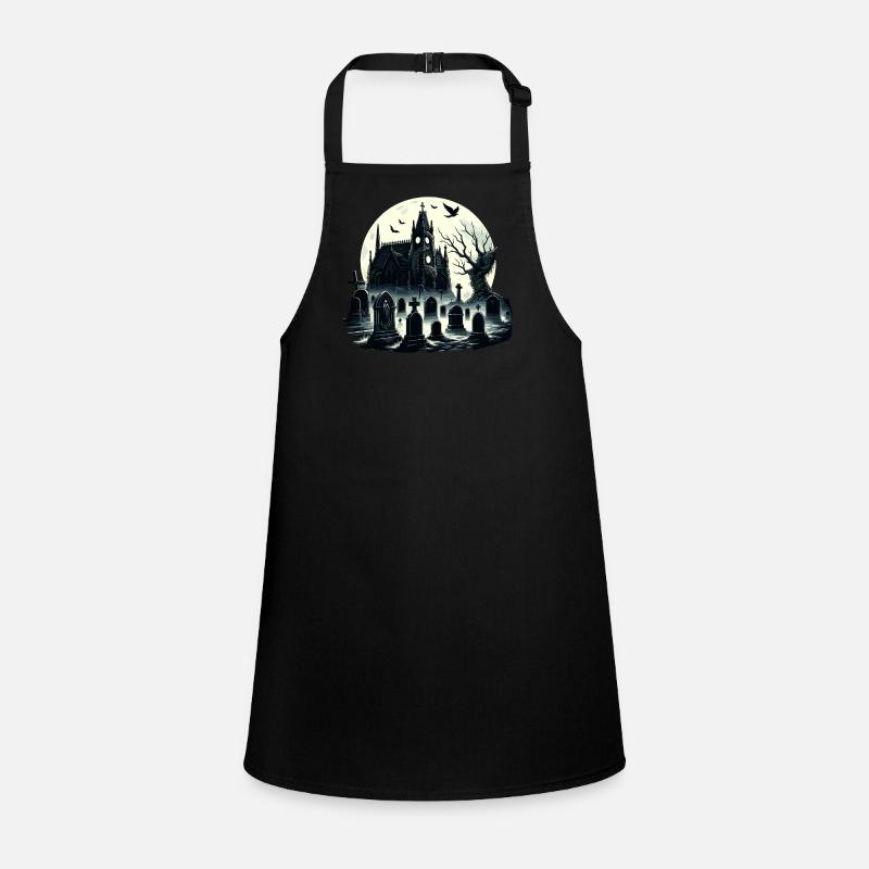 Enigmatic Gothic Cemetery: Misty Moonlight Children's Apron