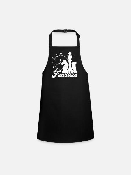 Chess Chess Fearless - Children's Apron - black - Front