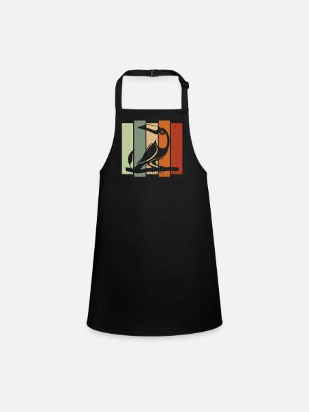 Toucan Retro Birdwatching Bird Watcher - Children's Apron - black - Front