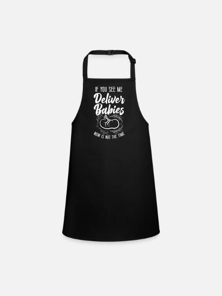 LD Labour And Delivery Nurse - Children's Apron - black - Front