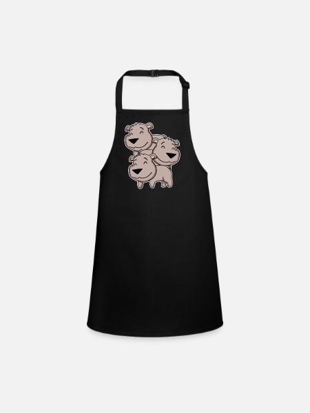 Ours brun Motif ours - Tablier Enfant - noir - Devant