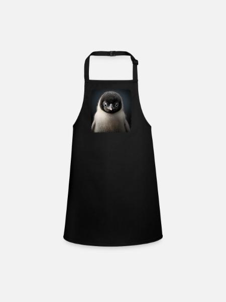 Penguins Realistic Penguin - Children's Apron - black - Front