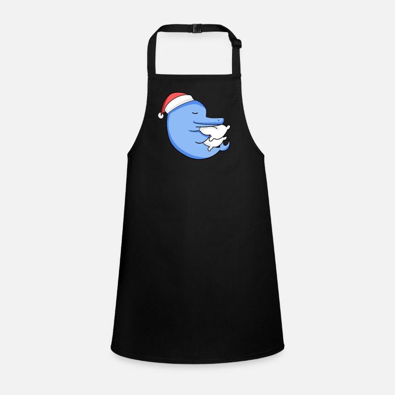 Dauphin Mignon Fatigué Dormir À Noël Tablier Enfant