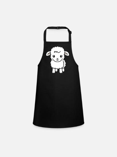 Baby Sheep Little Ewe - Children's Apron - black - Front