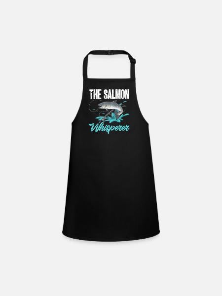 Salmon Fishing Salmon Angler - Children's Apron - black - Front