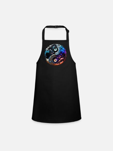 Yin Yang - Tablier Enfant - noir - Devant