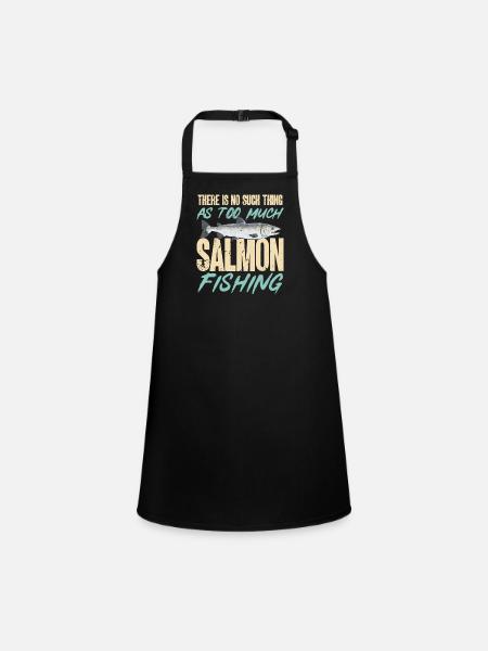 Salmon Fishing Salmon Angler - Children's Apron - black - Front