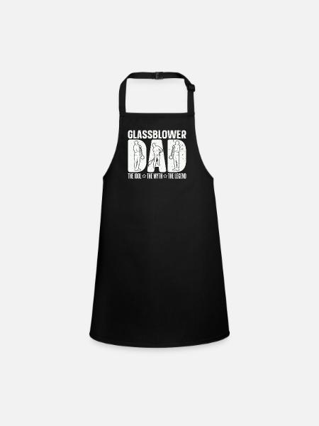 Glassblower Dad The Idol The Myth The Glassworker - Children's Apron - black - Front