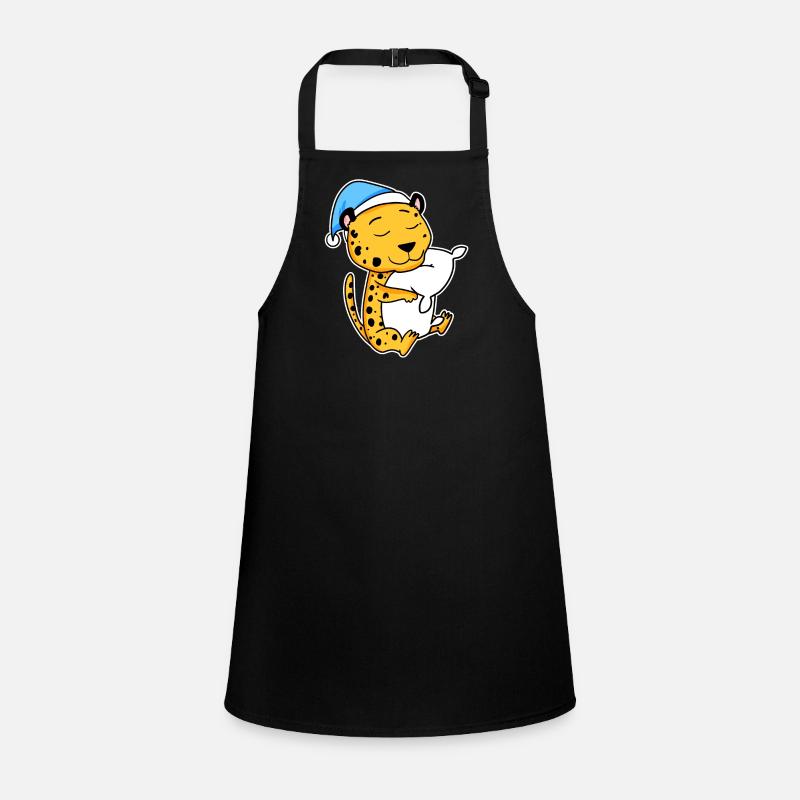 Cheetah with pillow and nightcap Children's Apron