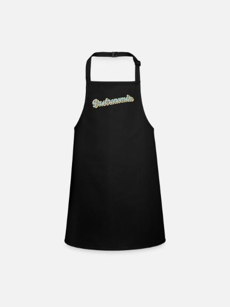 Restaurant Wirt Koch Abschluss-Geschenk - Schürze für Kinder - Schwarz - Vorne