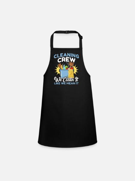 Cleaning Crew - Children's Apron - black - Front