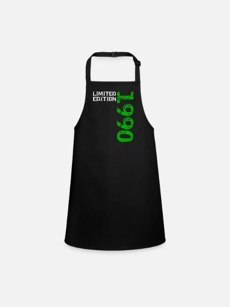 1990's Limited Edition Birthday Gift Wife Husband - Children's Apron - black - Front