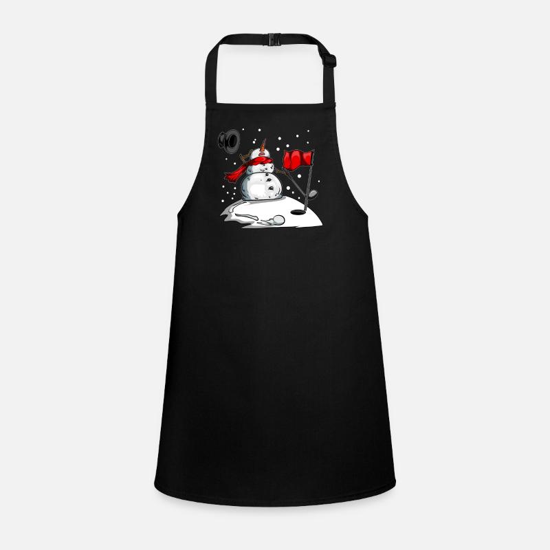 Snowman Golf Clothes Golf in Winter Golf Ball Children's Apron