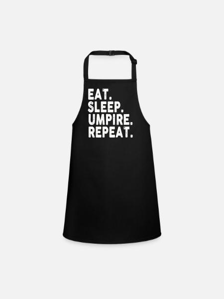 Umpire Gifts for Men Funny Lover Eat Sleep Umpire - Children's Apron - black - Front