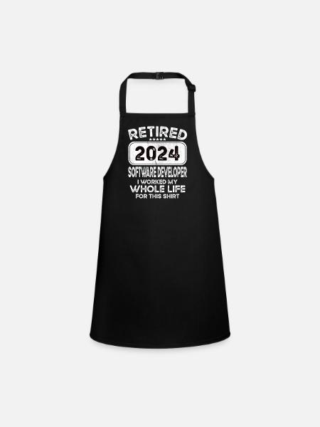 Retired Software developer 2024 - Children's Apron - black - Front