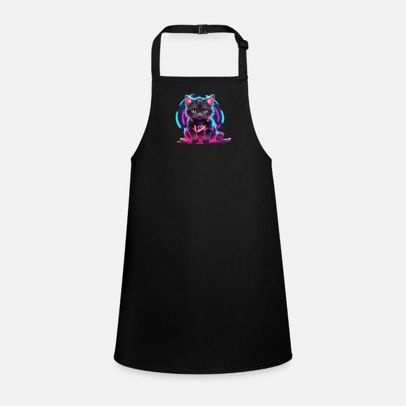 Neon Cat Design Children's Apron
