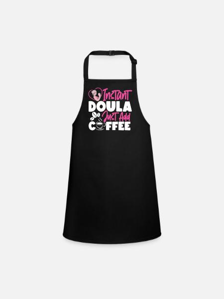 Doula Birth Worker Coffee Instant - Schürze für Kinder - Schwarz - Vorne