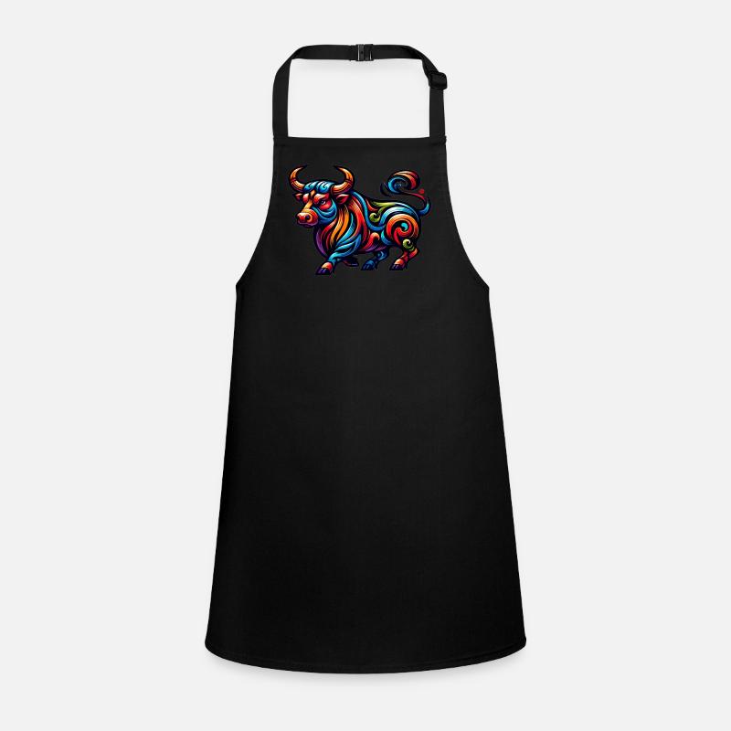 Ox Tattoo Tribal Chinese Zodiac Children's Apron