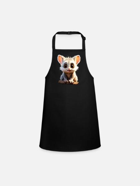 Galago Bush Baby Monkey Galagos Monkey Cute Galago - Children's Apron - black - Front