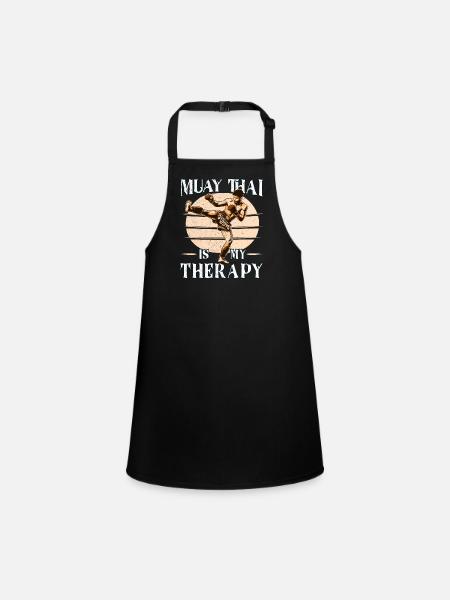 Muay Thai Boxing, Thai Boxer, Thai Boxing - Children's Apron - black - Front